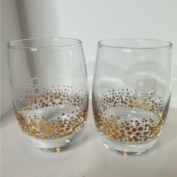 Pair of Baileys Irish Cream Whiskey Tumblers with 22kt Gold Bubble Dots. (E) - Picture 1 of 4